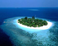 Isole Maldive Bathala vista dall'alto