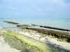 Isole Maldive Moofushi resort atollo di Ari sud by Claudia&Dario di www.tuttomaldive.it : spiaggia nostra camera con bidoni e roccia basaltica