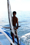 isole maldive novembre-dicembre 2003: crociera safari Maavahi boat con Albatros Top Boat By Claudia&Dario di www.tuttomaldive.it : la pesca del marlin