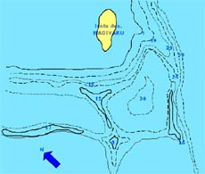 immersioni isole maldive : mappa immersione madivaru kandu - atollo di rasdhoo