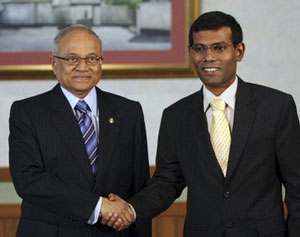 maldives island: maldives president mohamed nasheed's press conference new president of maldives island