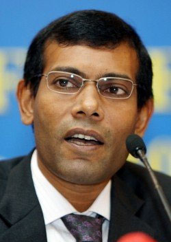 maldives island: maldives president mohamed nasheed's press conference new president of maldives island