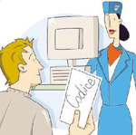 24 minuti: notizie di milano e roma dal giornale gratuito in aeroporto al check in al banco di accettazione della compagnia il passeggero pu presentarsi con la ricevuta o con il semplice codice di prenotazione e un documento di riconoscimento: l'addetta al check in gli consegner la carta d'imbarco. i vantaggi? risparmi di tempo e di denaro e minori rischi di restare vittima di overbooking. non solo: con il biglietto elettronico non ci sono problemi in caso di smarrimento (con il cartaceo era necessario riacquistare il titolo di viaggio)